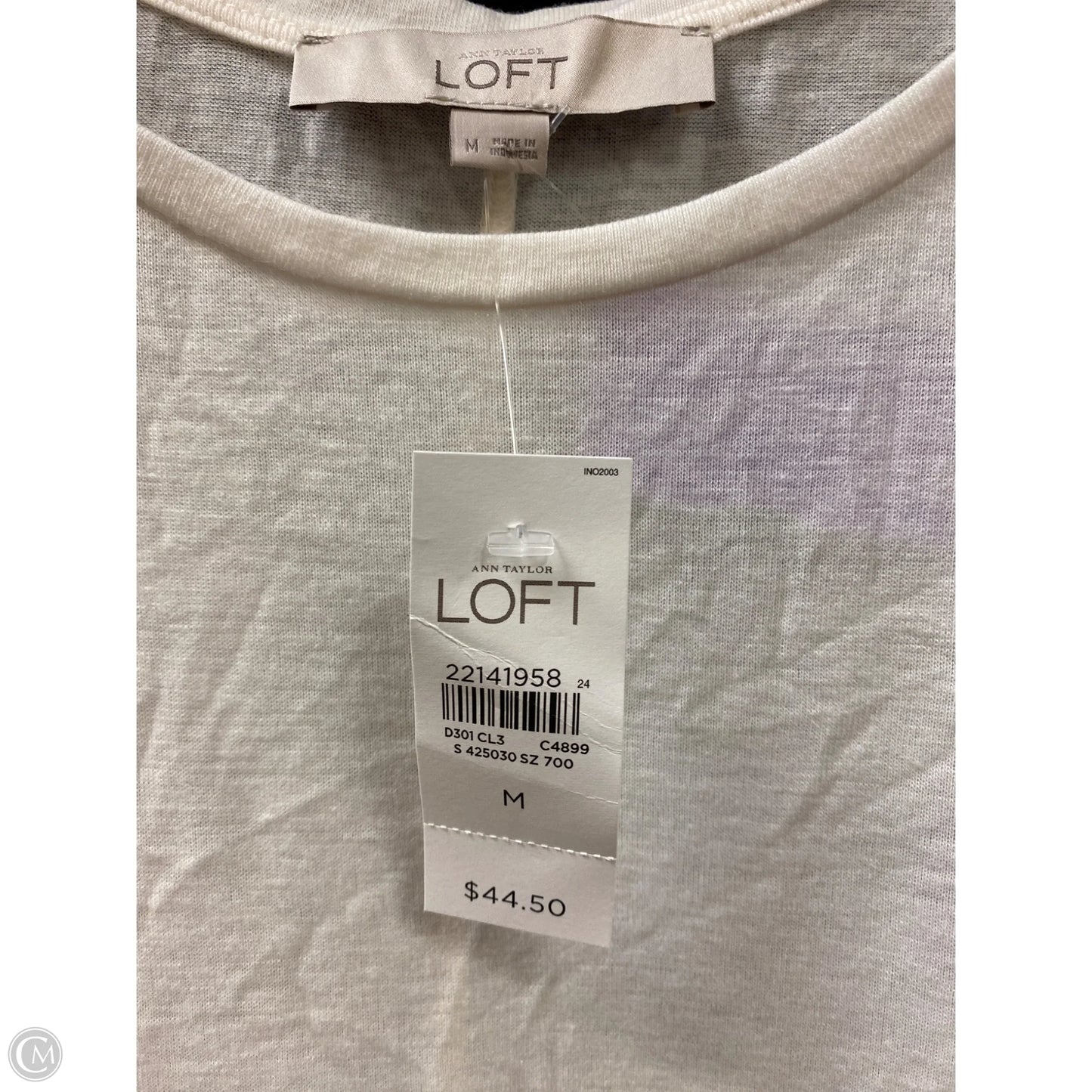 Top Long Sleeve By Loft In White, Size: M