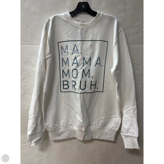 Sweatshirt Crewneck By Clothes Mentor In White, Size: L