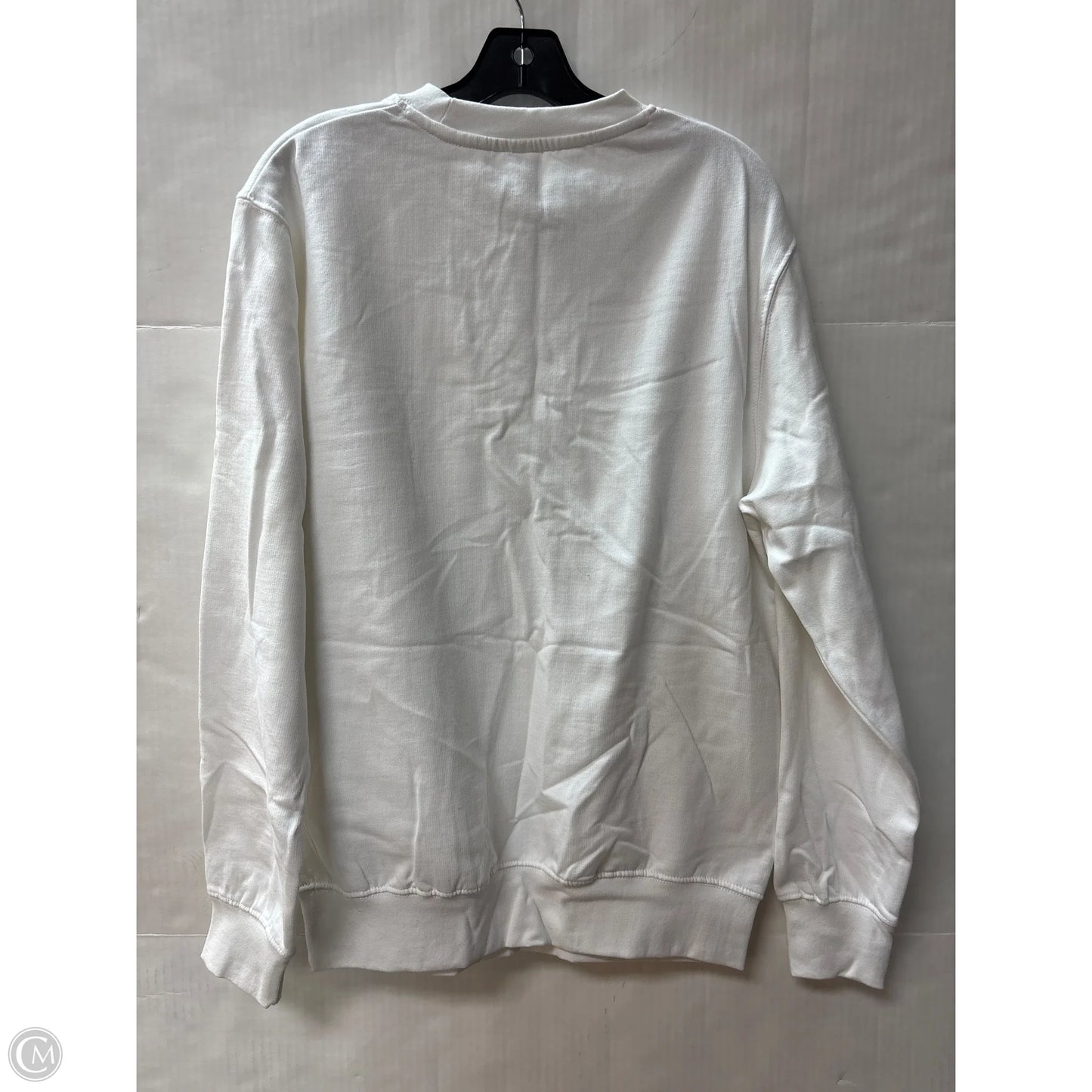 Sweatshirt Crewneck By Clothes Mentor In White, Size: L