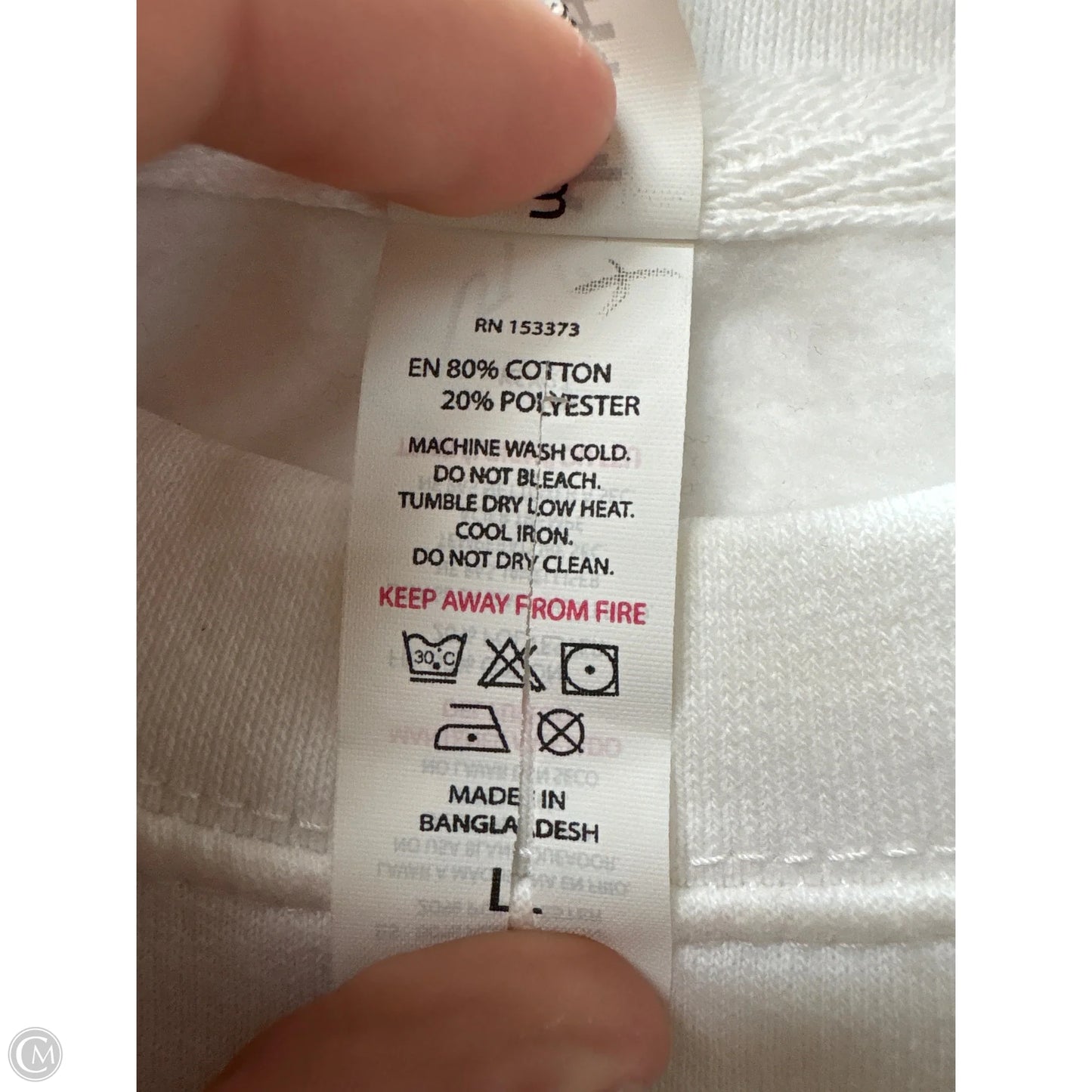 Sweatshirt Crewneck By Clothes Mentor In White, Size: L