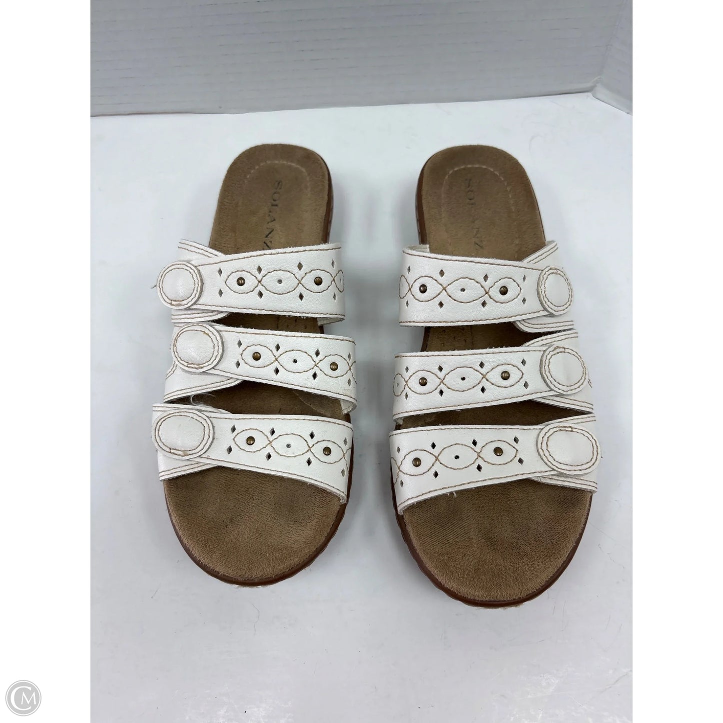 Sandals Flats By Solanz In White, Size: 8.5