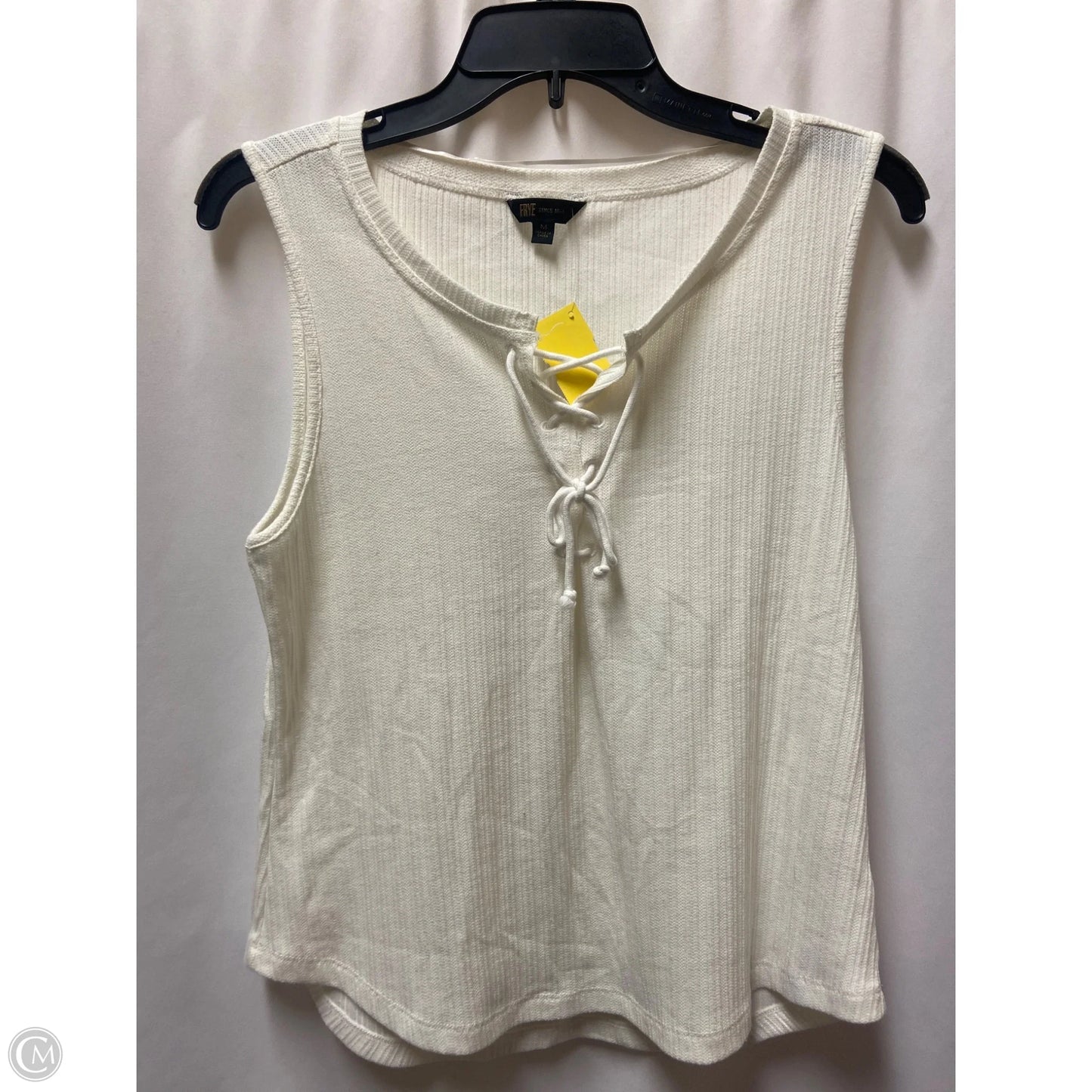 Top Sleeveless Designer By Frye In White, Size: M