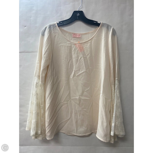 Top Long Sleeve By Blush In Cream, Size: S