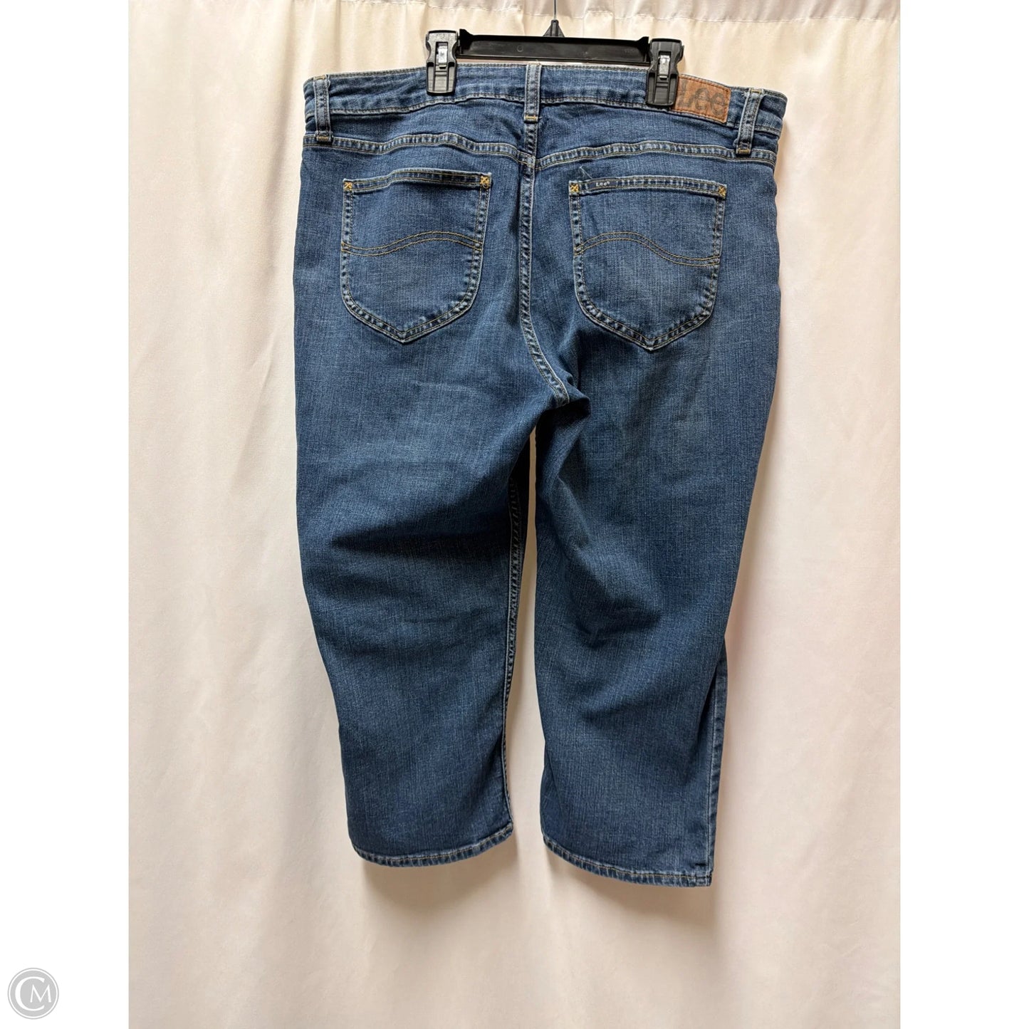 Capris By Lee In Blue Denim, Size: 18