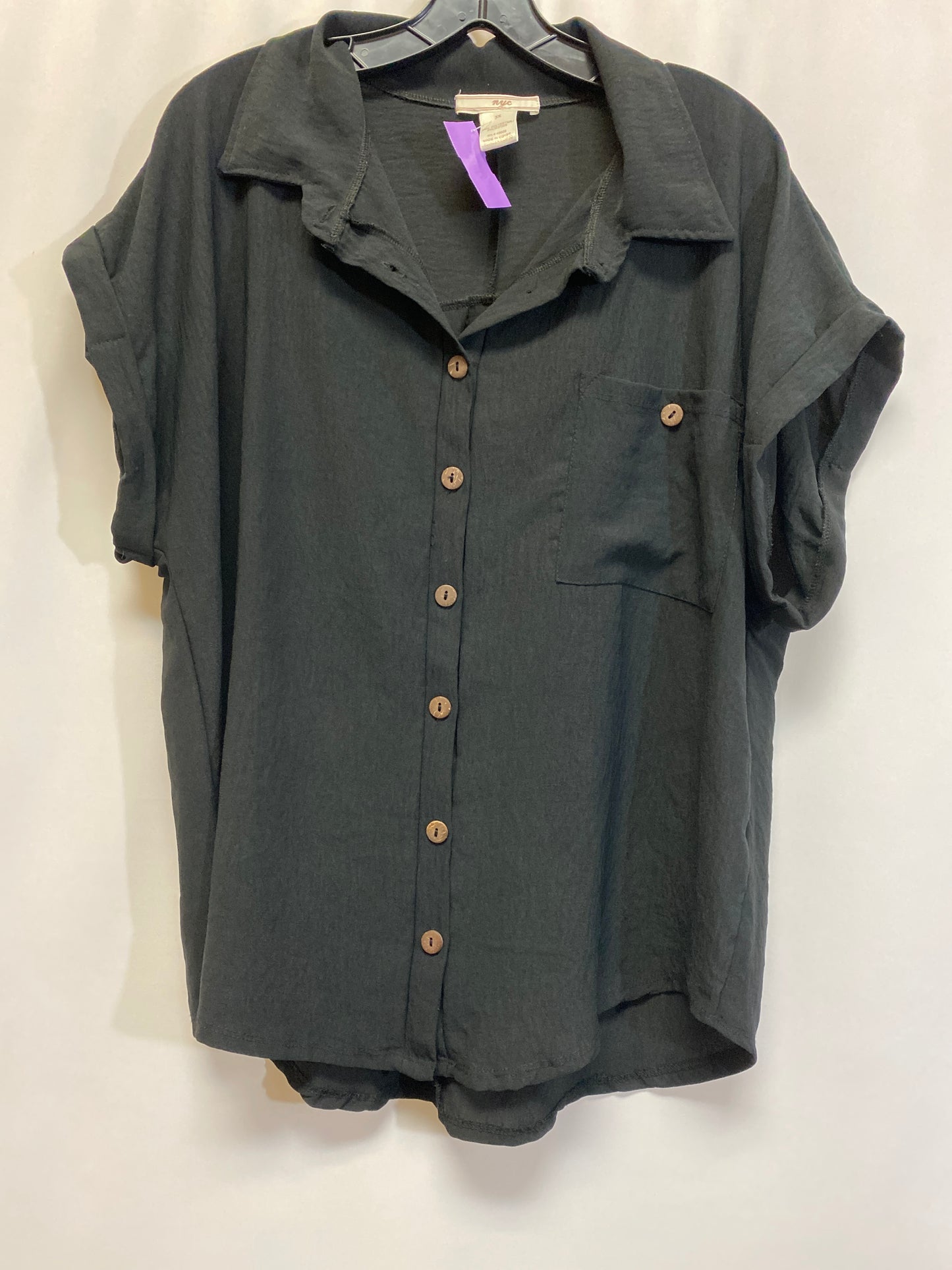 Black Top Short Sleeve Clothes Mentor, Size 3x