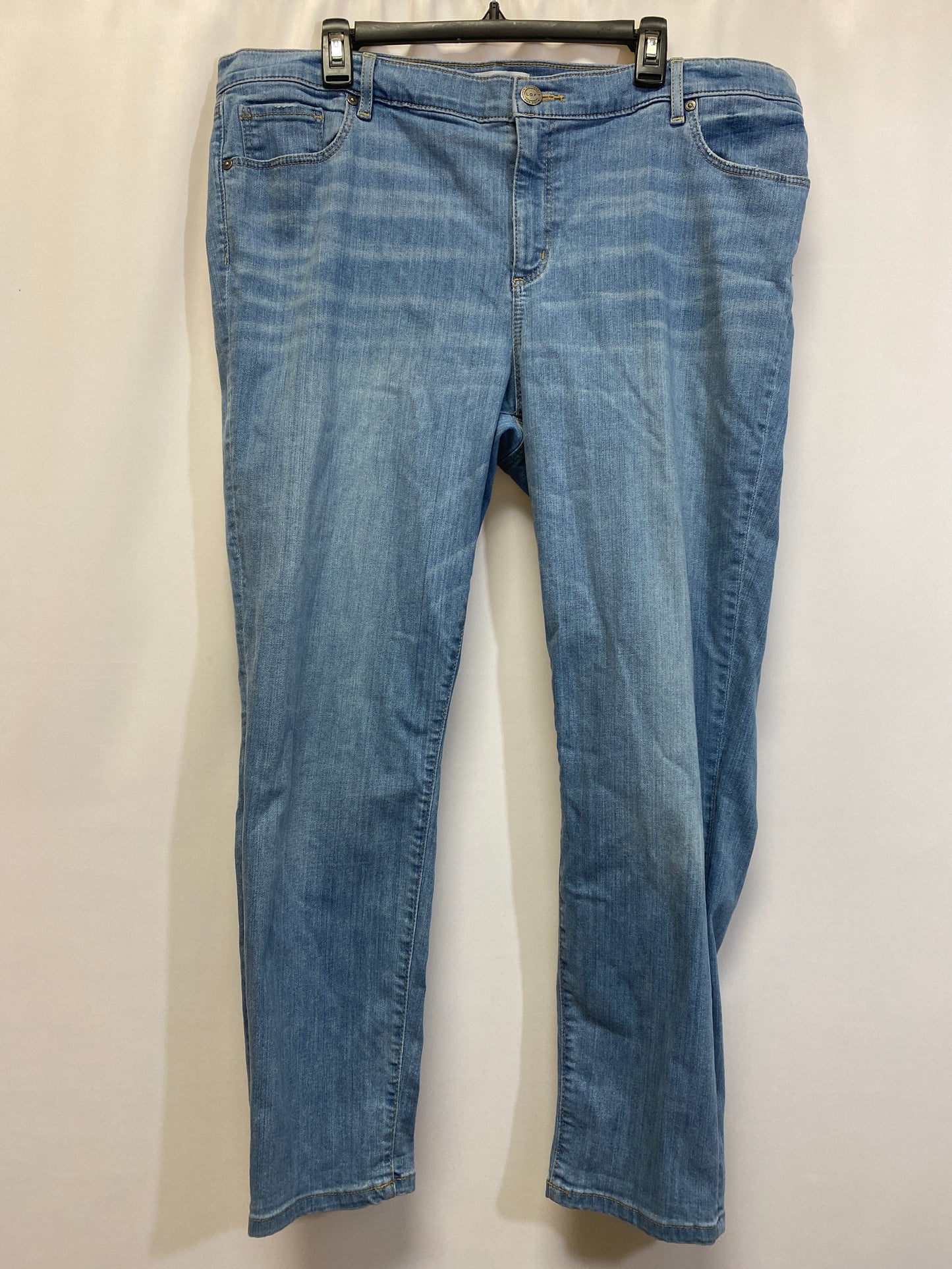 Blue Denim Jeans Skinny Loft, Size 18