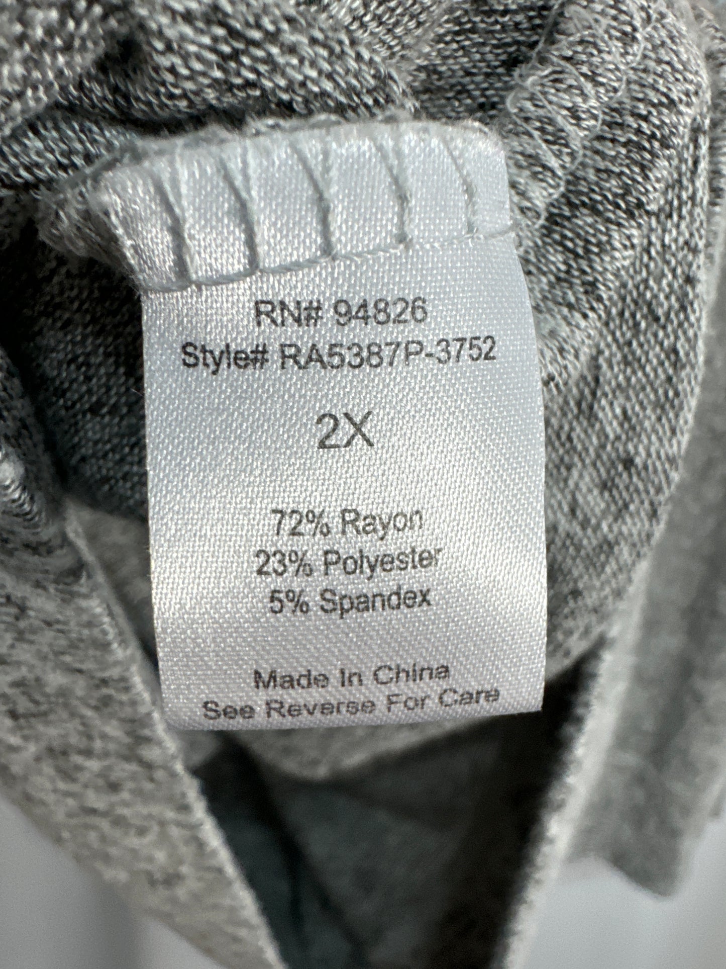 Top Long Sleeve By Clothes Mentor In Grey, Size: 2x