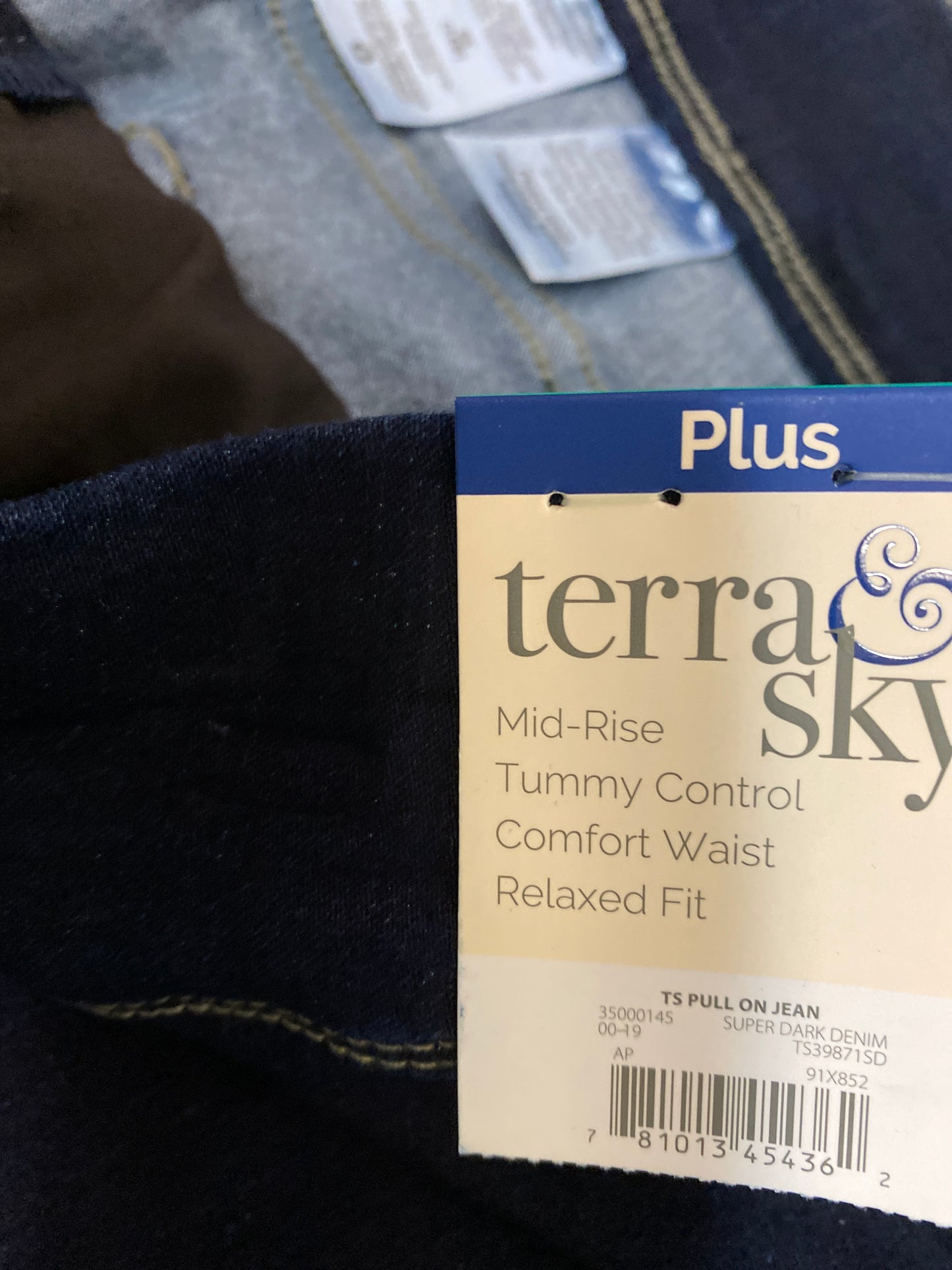 Jeans Straight By Terra & Sky In Blue Denim, Size: 14