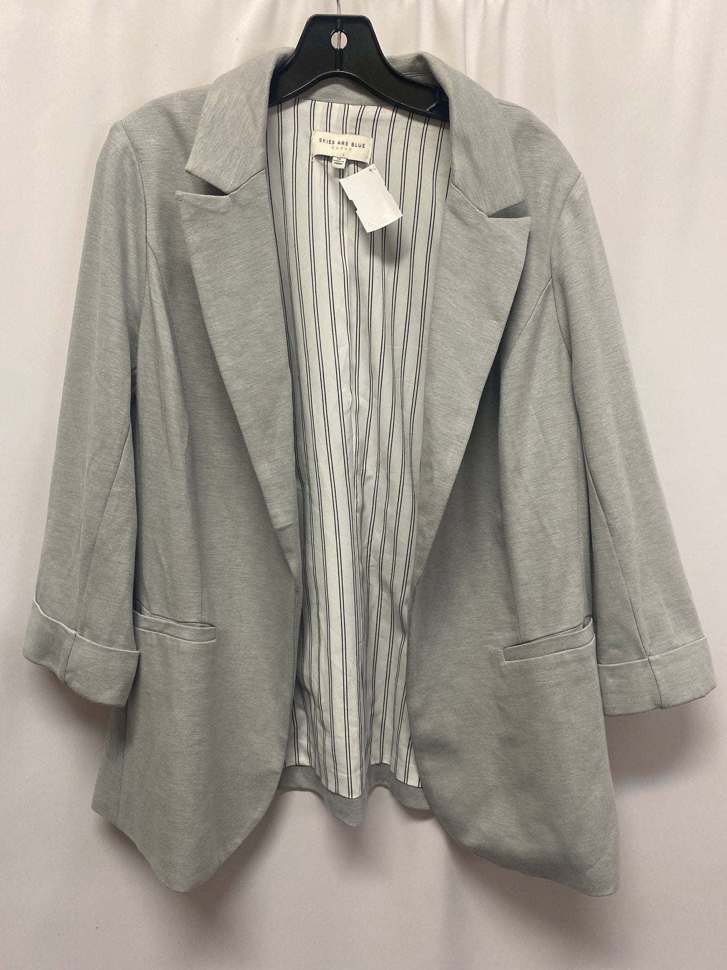 Blazer By Skies Are Blue In Grey, Size: 1x