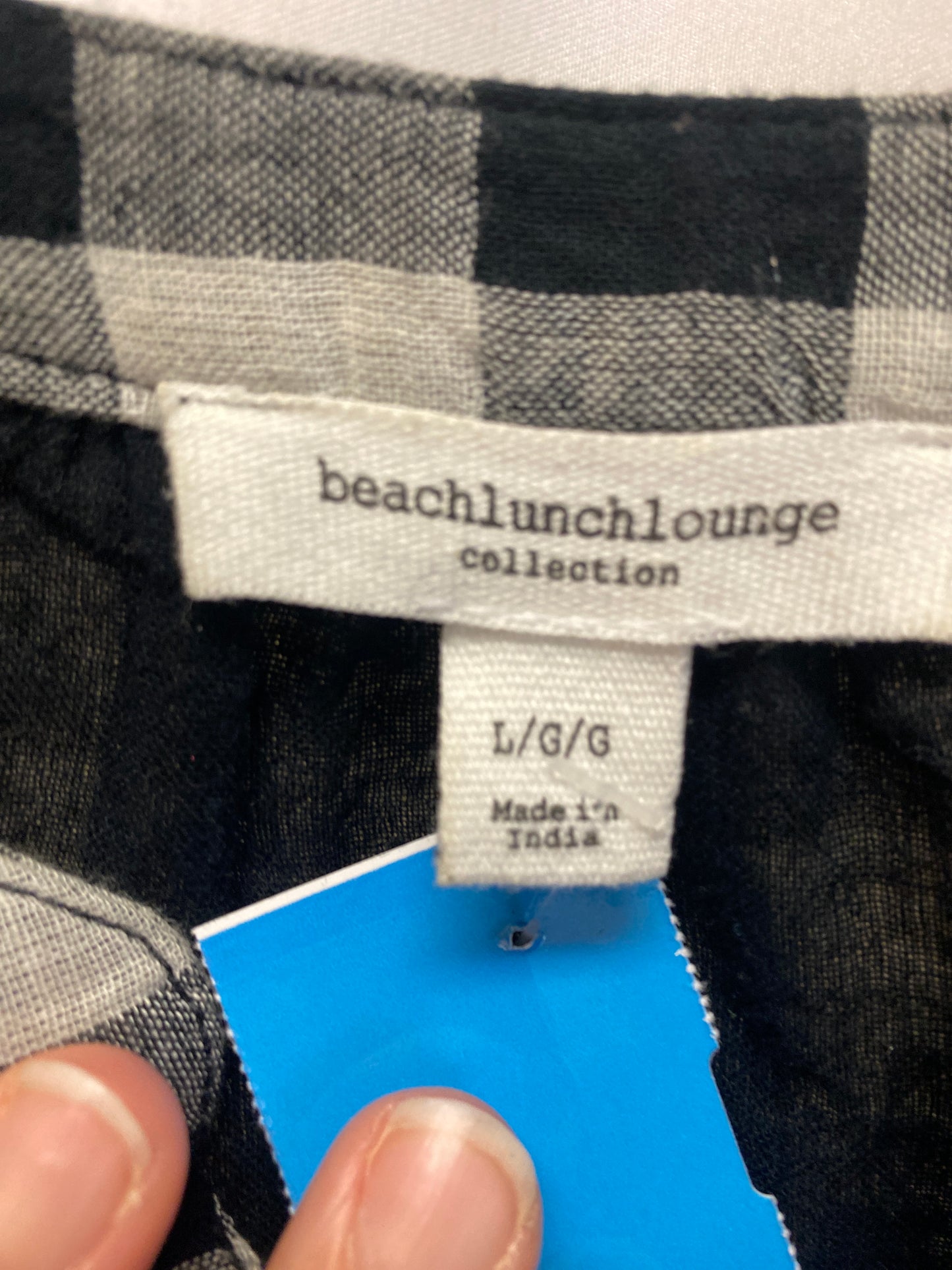 Top Long Sleeve By Beachlunchlounge In Black & White, Size: L