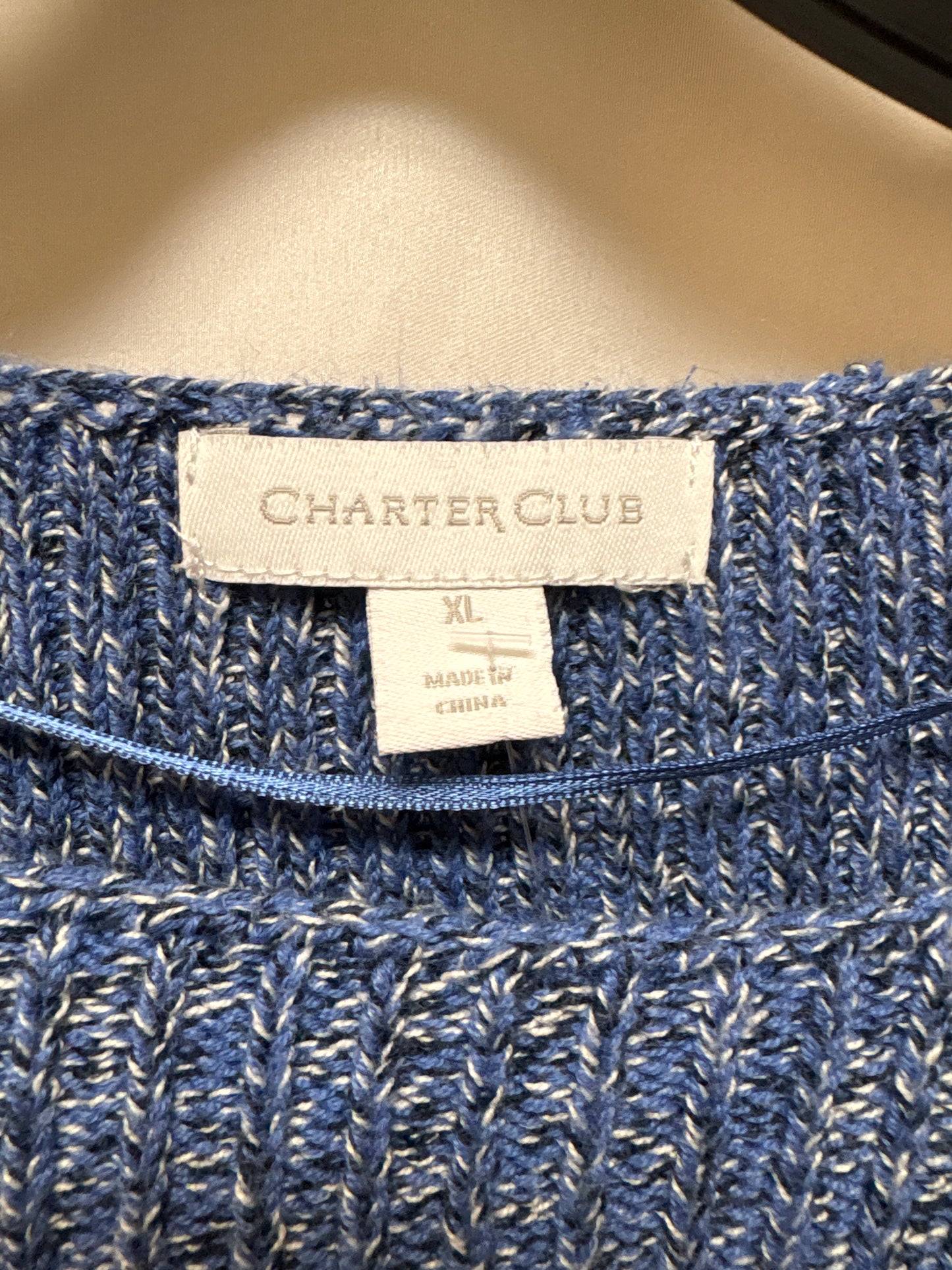 Sweater By Charter Club In Blue, Size: Xl