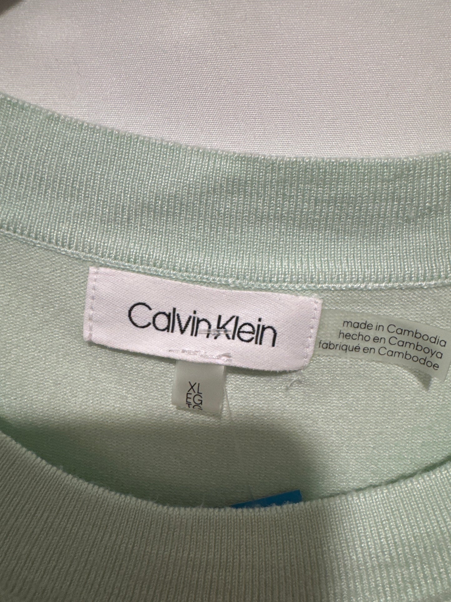 Top Long Sleeve By Calvin Klein In Green, Size: Xl