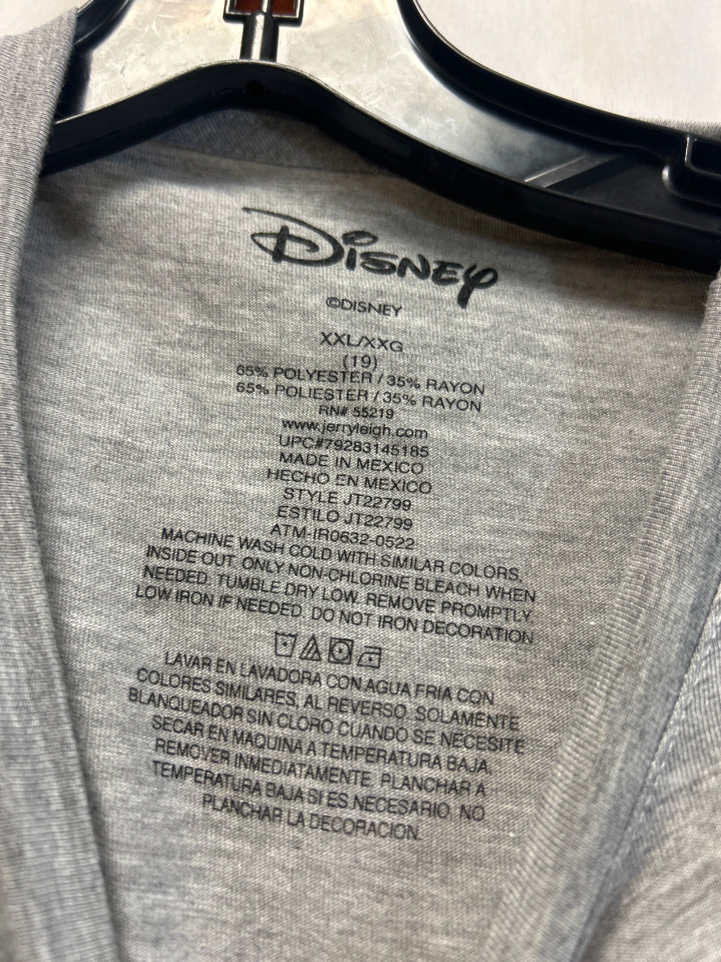 Top Short Sleeve By Disney Store In Grey, Size: Xxl