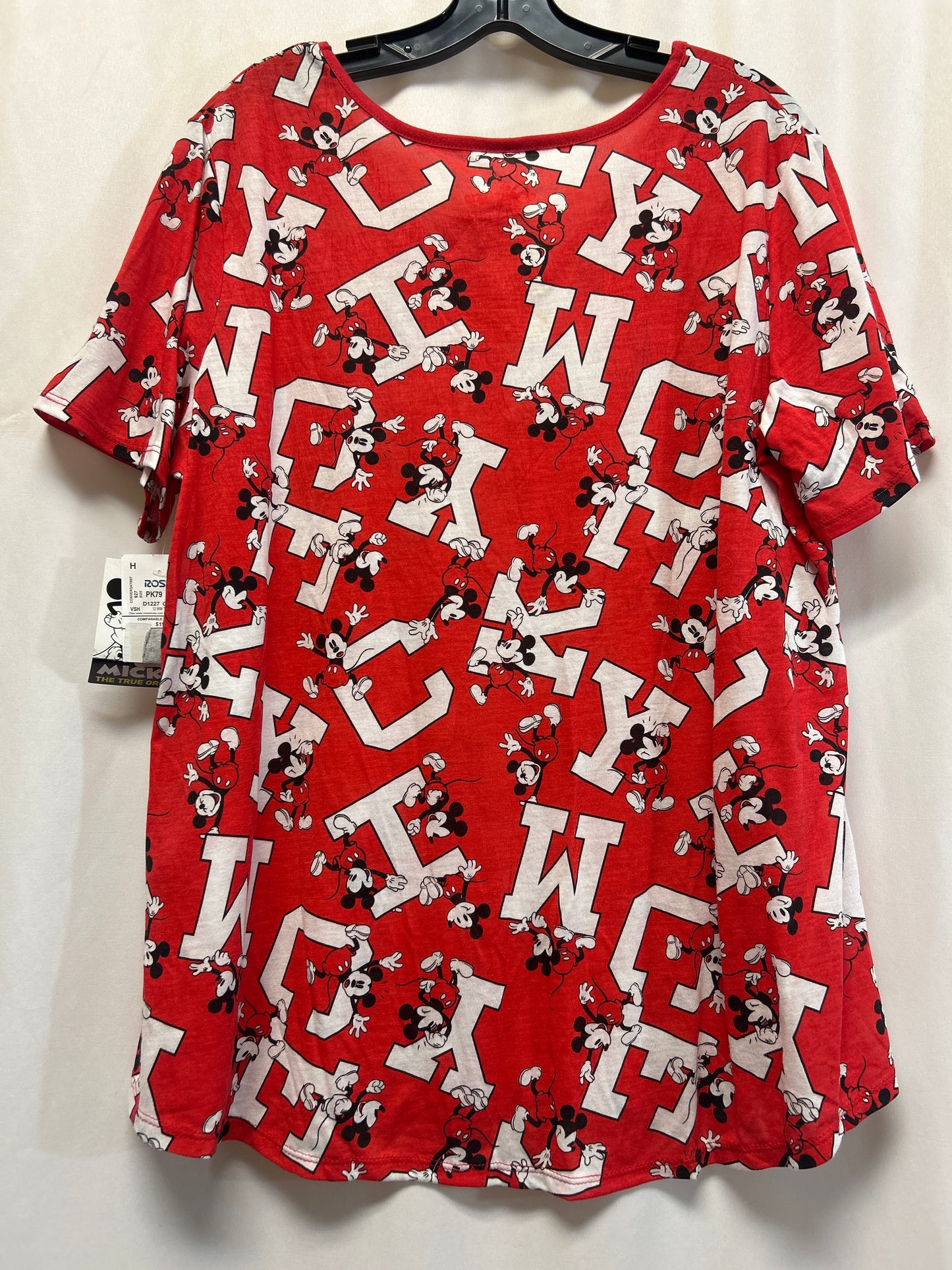 Top Short Sleeve By Disney Store In Red, Size: 1x