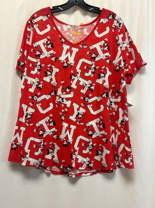 Top Short Sleeve By Disney Store In Red, Size: 1x