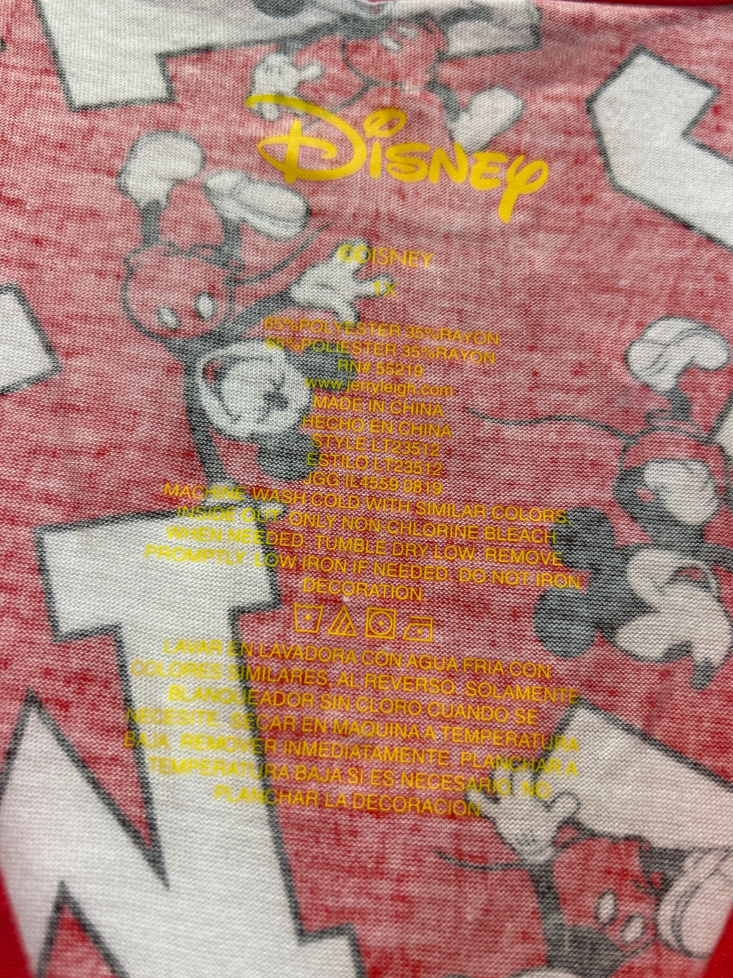 Top Short Sleeve By Disney Store In Red, Size: 1x