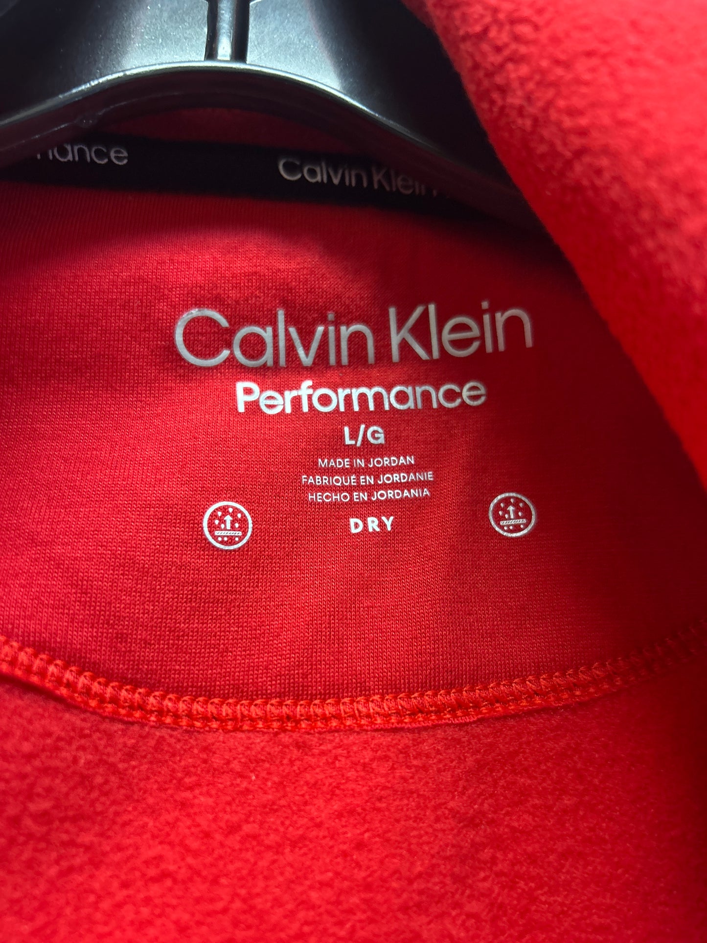 Athletic Jacket By Calvin Klein Performance In Red, Size: L