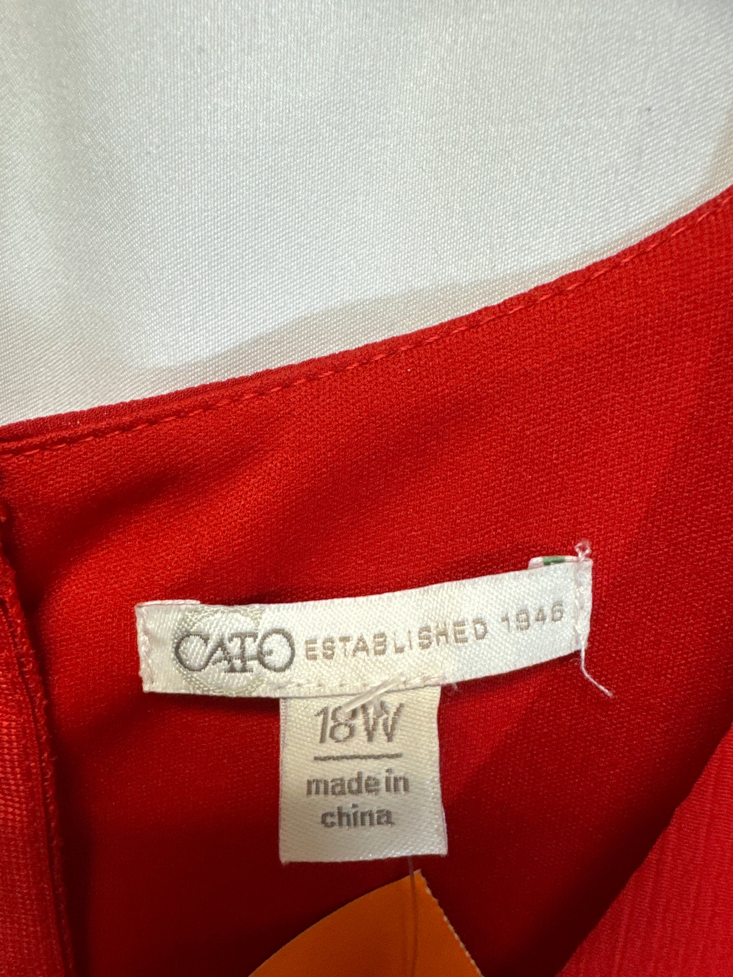 Dress Casual Midi By Cato In Red, Size: 18