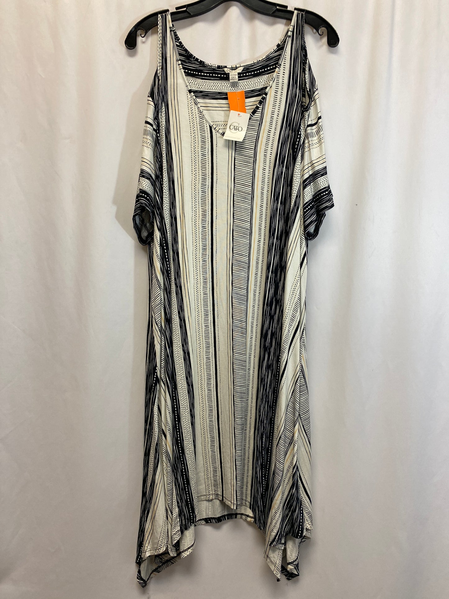 Dress Casual Midi By Cato In Black & White, Size: 3x