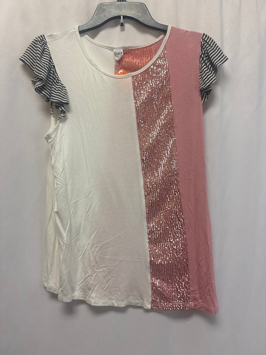 Top Sleeveless By Clothes Mentor In Pink & White, Size: S