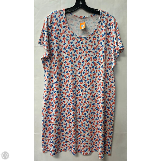 Dress Casual Midi By Lands End In Blue & Red & White, Size: Xl