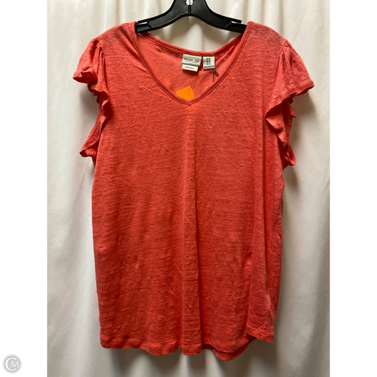 Top Short Sleeve By Rachel Zoe In Coral, Size: 1x