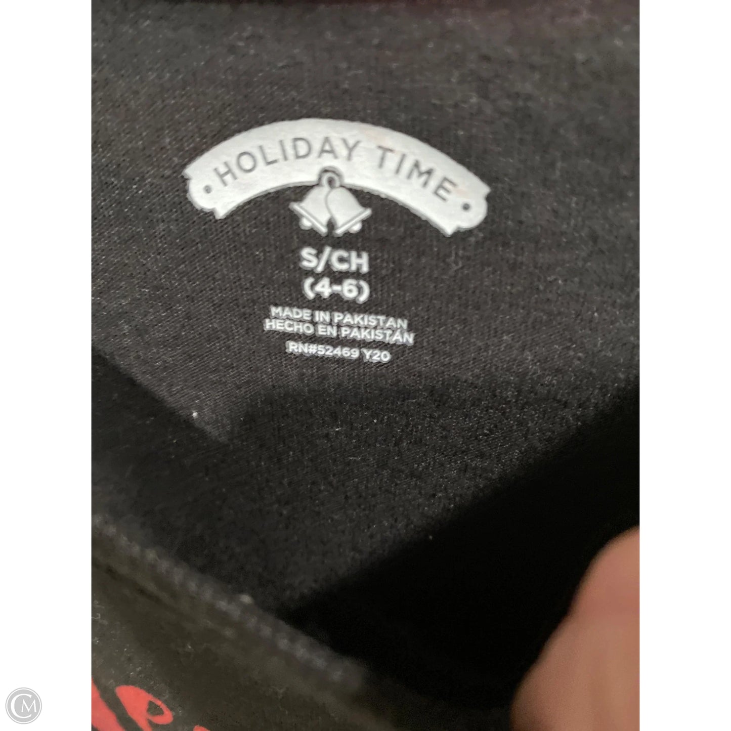 Top Short Sleeve By Holiday Time In Black, Size: S