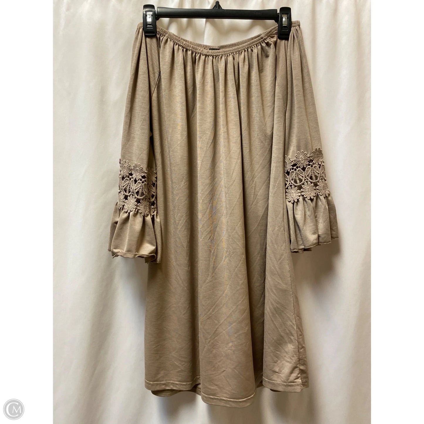 Tunic Long Sleeve By Clothes Mentor In Beige, Size: L