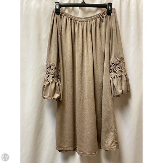 Tunic Long Sleeve By Clothes Mentor In Beige, Size: L