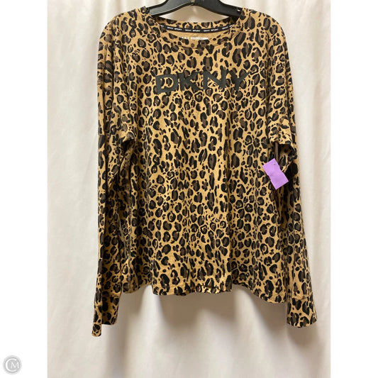 Top Long Sleeve By Dkny In Animal Print, Size: L