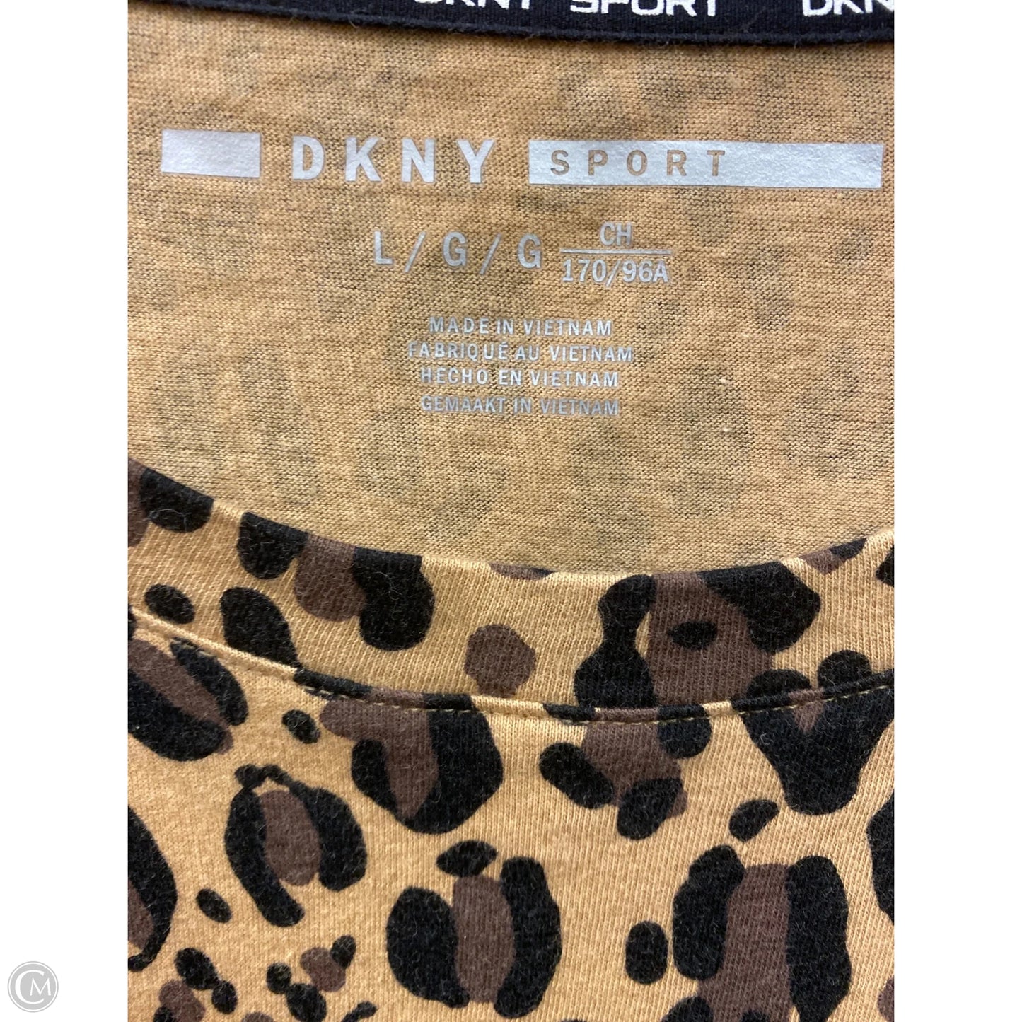 Top Long Sleeve By Dkny In Animal Print, Size: L