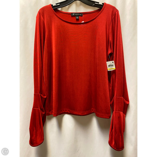 Top Long Sleeve By International Concepts In Red, Size: M
