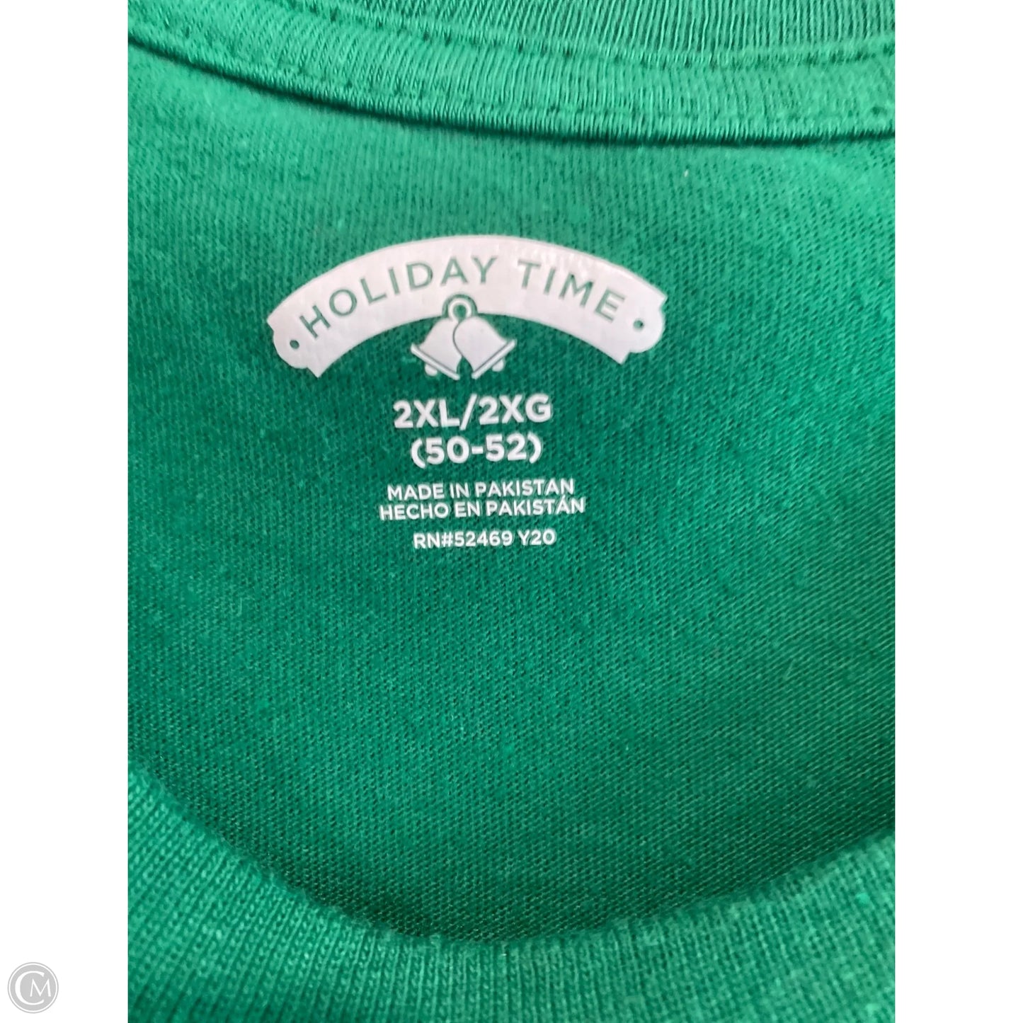 Top Short Sleeve By Holiday Time In Green, Size: 2x