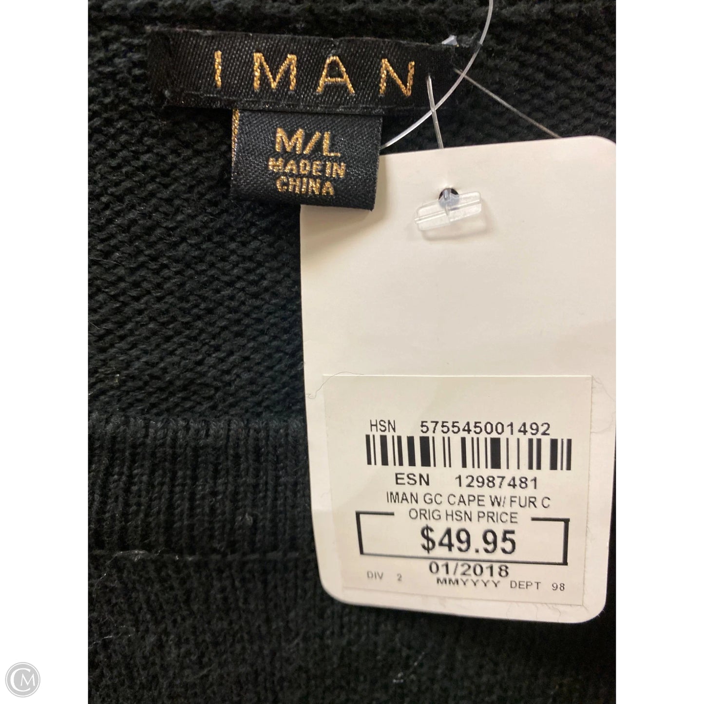 Sweater By Iman Hsn In Black, Size: L