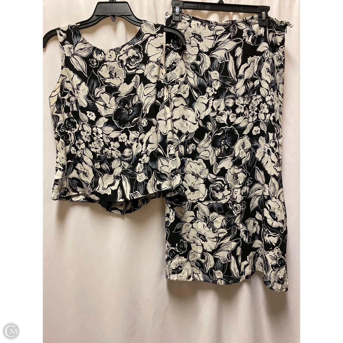 Top 2pc Sleeveless By Charter Club In Black & White, Size: 12p
