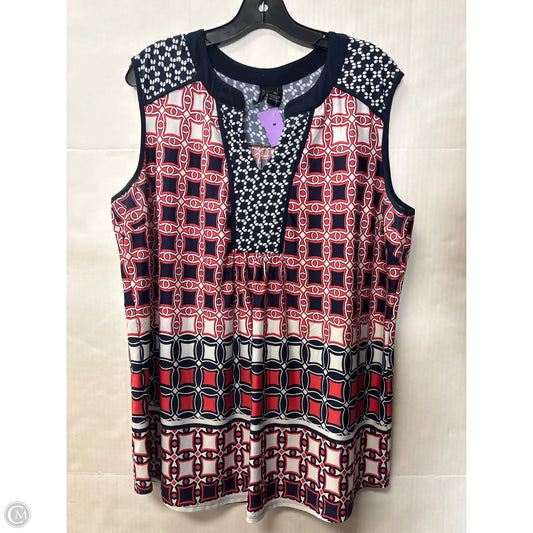 Top Sleeveless By New Directions In Navy, Size: 2x