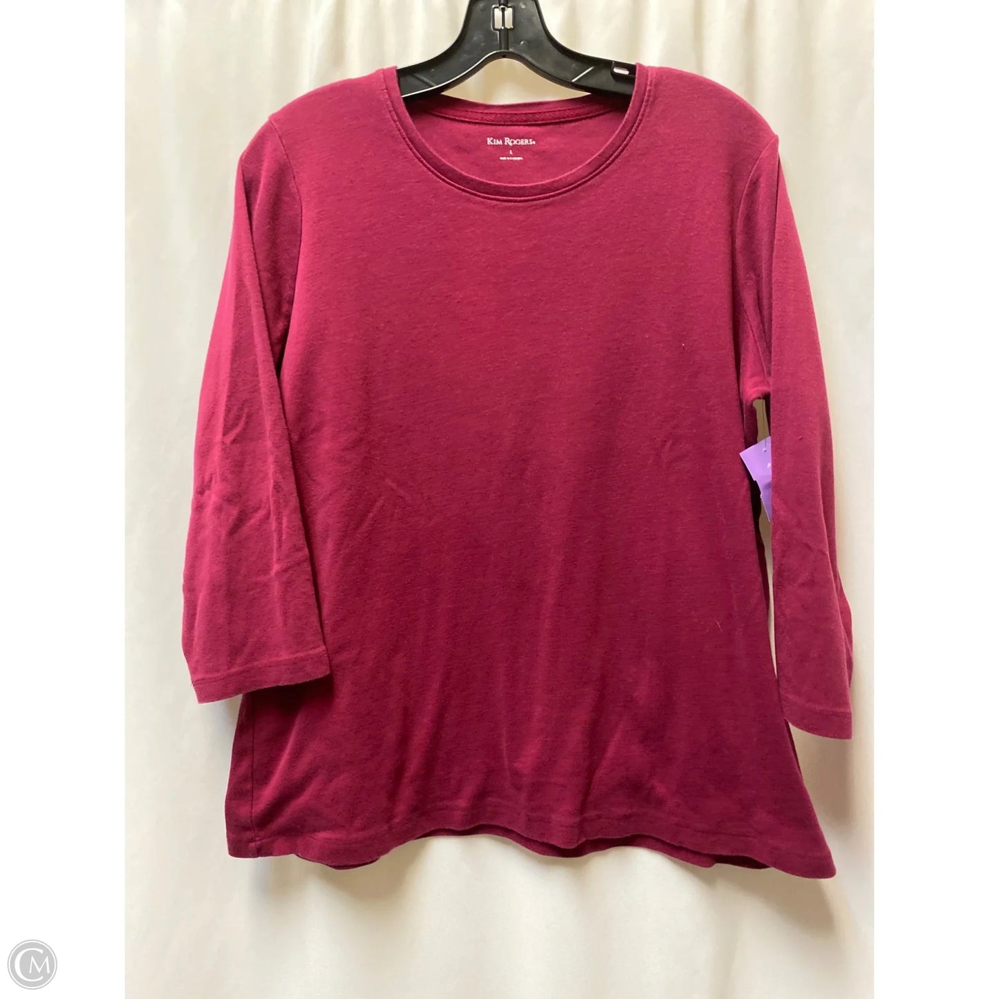 Top Long Sleeve By Kim Rogers In Purple, Size: L