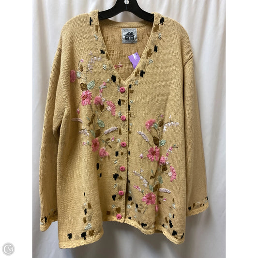 Sweater Cardigan By Clothes Mentor In Beige, Size: 2x