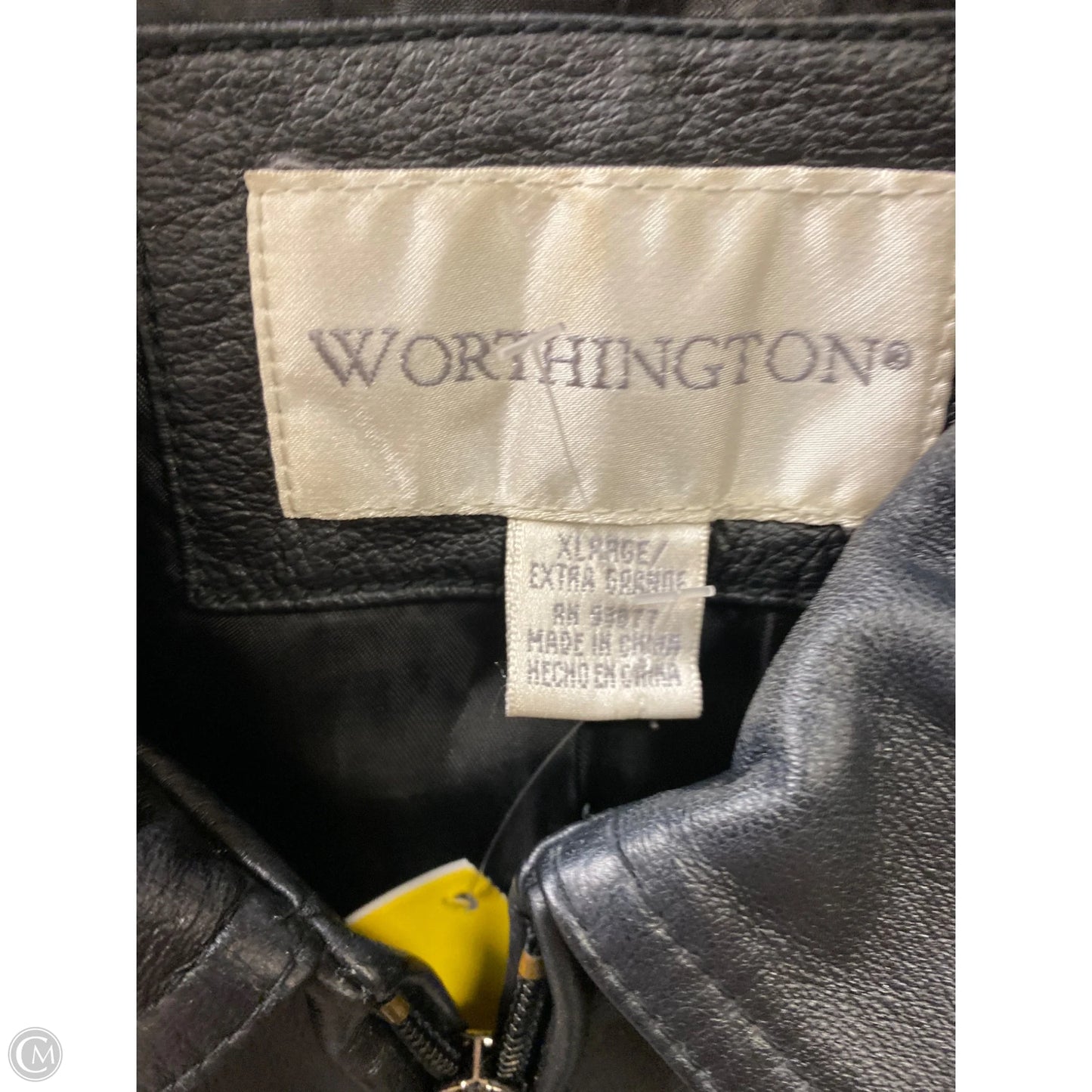 Jacket Leather By Worthington In Black, Size: Xl