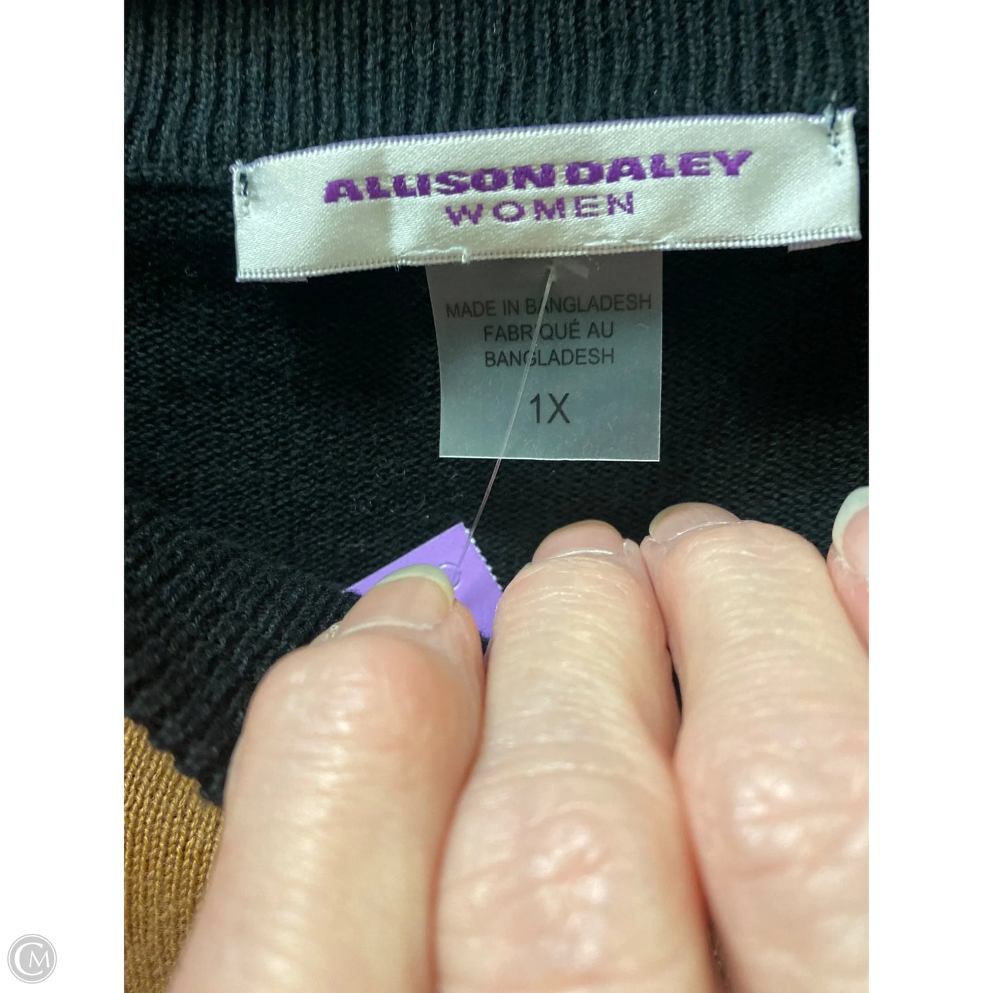 Sweater By Allison Daley In Black, Size: 1x
