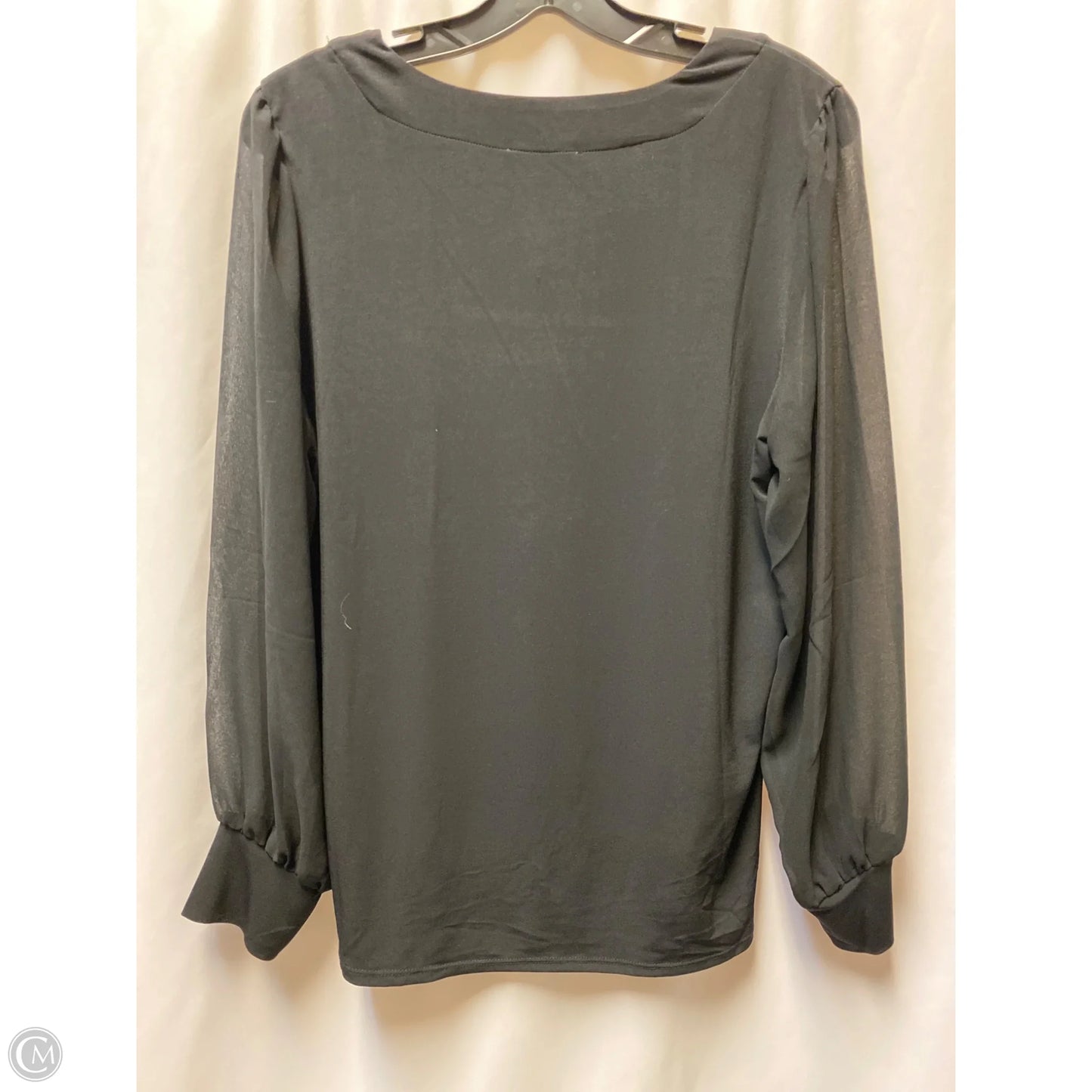 Top Long Sleeve By Calvin Klein In Black, Size: M