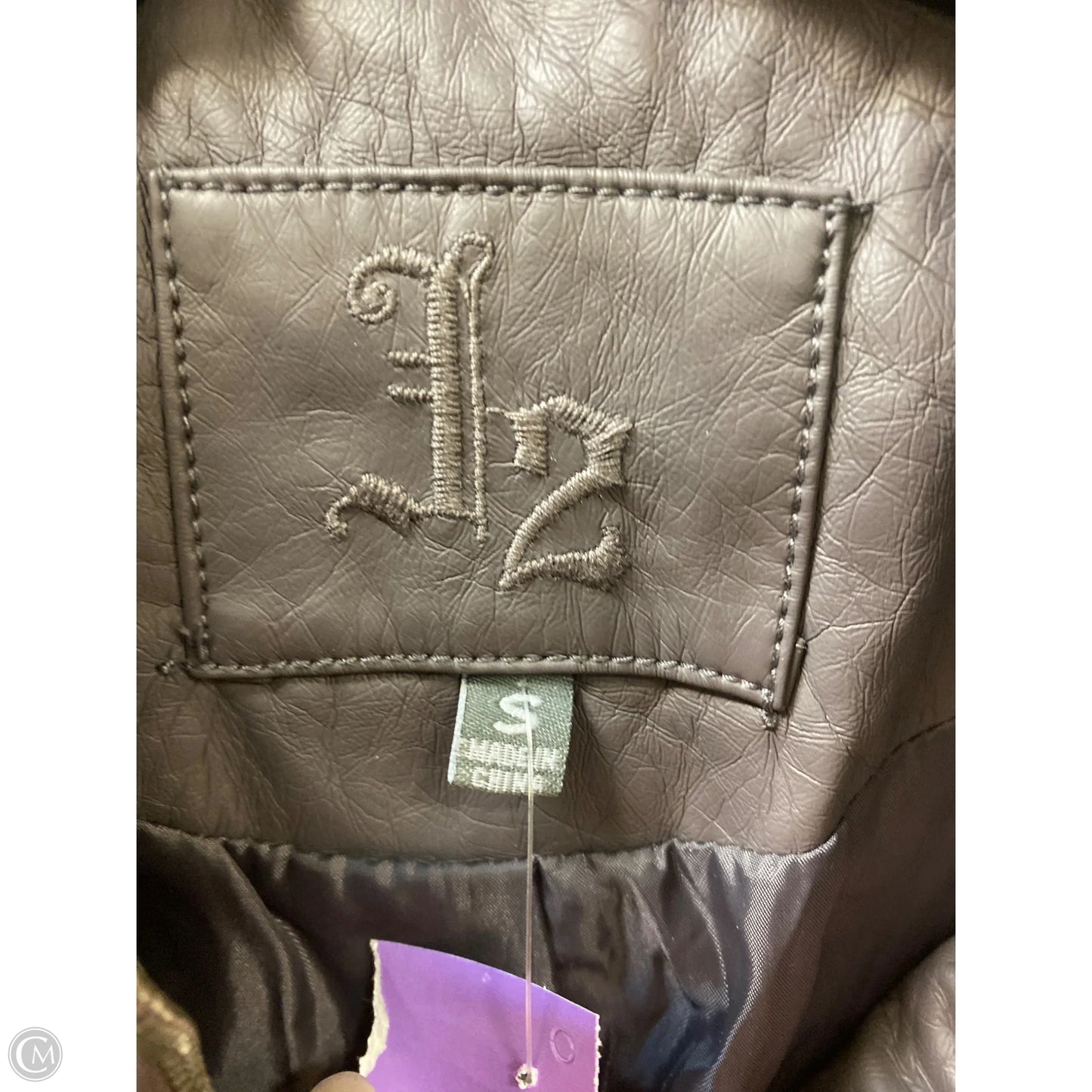 Jacket Leather By Clothes Mentor In Grey, Size: S