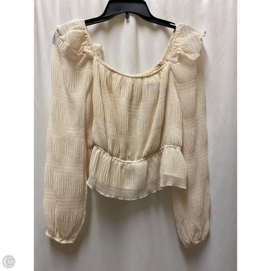 Top Long Sleeve By Blu Pepper In Cream, Size: L