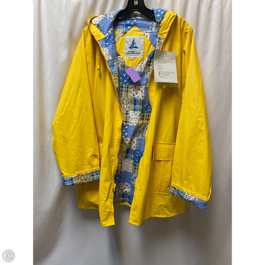 Coat Raincoat By Clothes Mentor In Yellow, Size: 1x