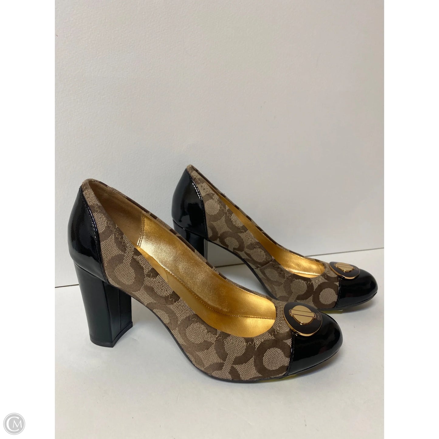 Shoes Designer By Coach In Gold, Size: 7.5