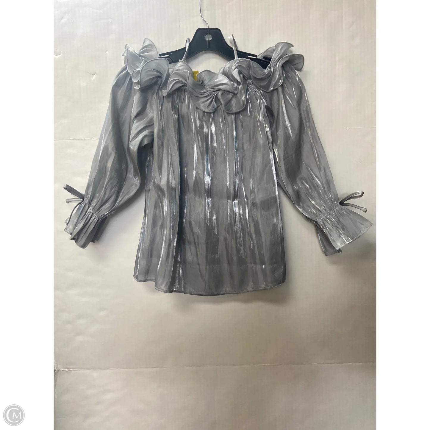 Top Long Sleeve By Cato In Silver, Size: Xs