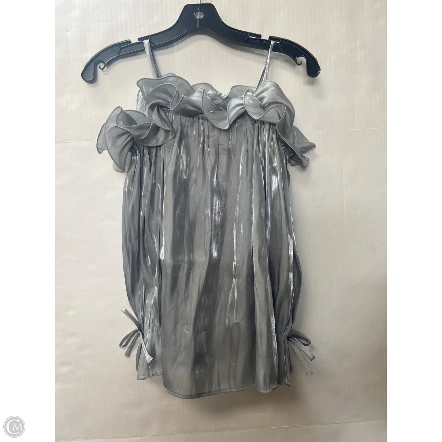 Top Long Sleeve By Cato In Silver, Size: Xs