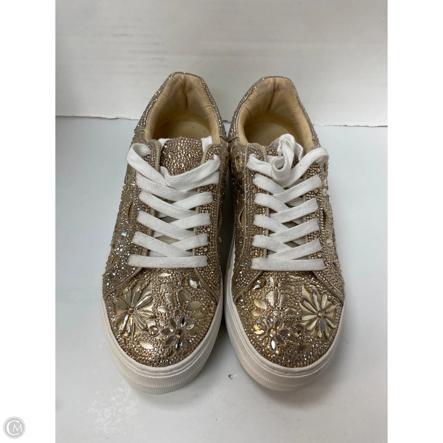 Shoes Sneakers By Betsey Johnson In Gold, Size: 8