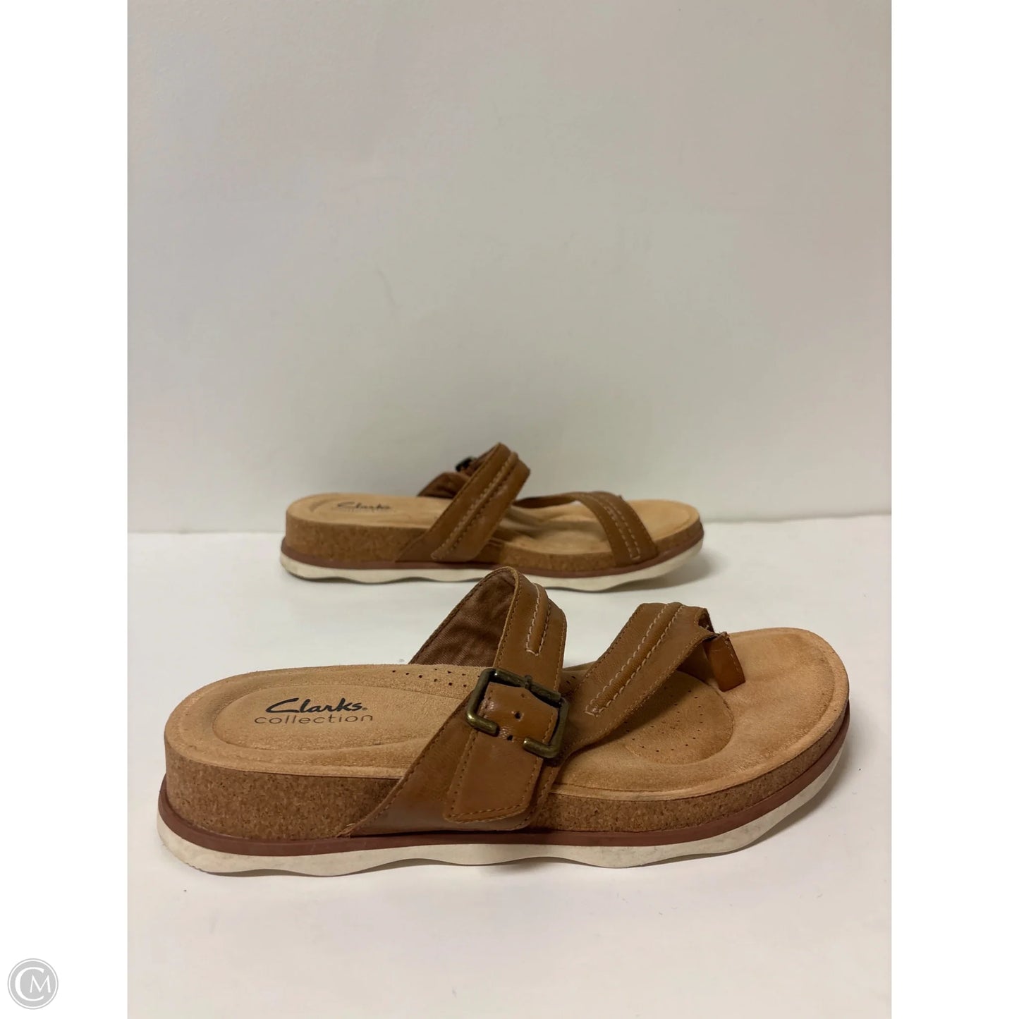 Sandals Heels Platform By Clarks In Brown, Size: 9