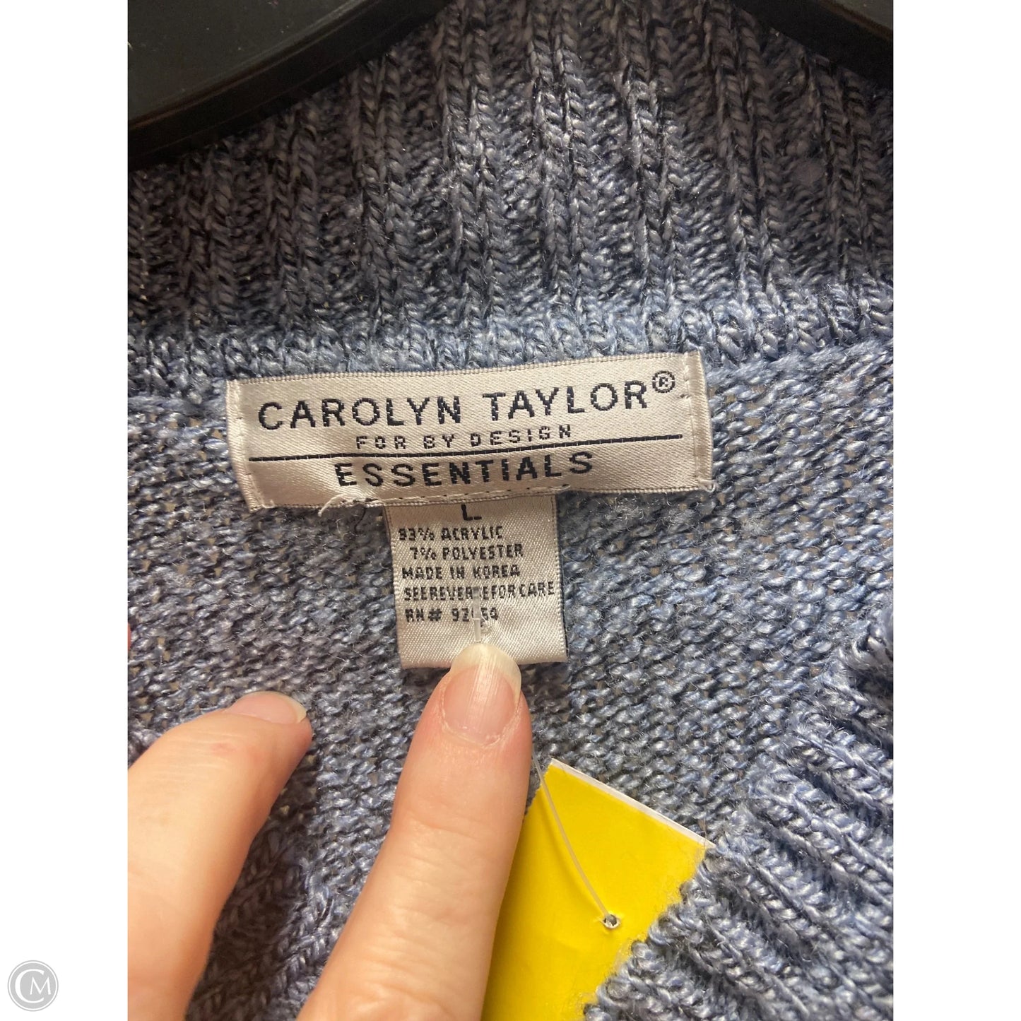 Sweater By Carolyn Taylor In Blue, Size: L